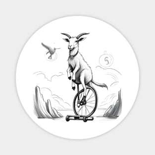 Goat on a unicycle Magnet